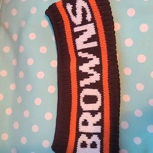 Vintage 90s NFL Cleveland Browns Football Winter Earband Headband Brown Acrylic